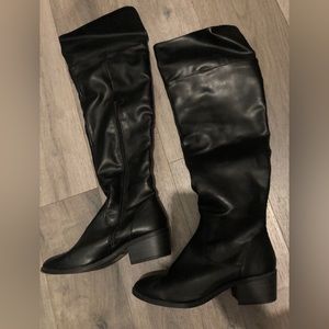 Black knee high boots